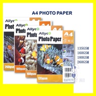 [BUNNY] Allyco A4 Glossy Paper 20 Sheets 135GSM | 160GSM | 180GSM | 260GSM Photo Paper