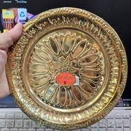 Brass 55G._brass Tray With Ganesha Pattern_thin Type_no.8_O.D.18.5c.m.