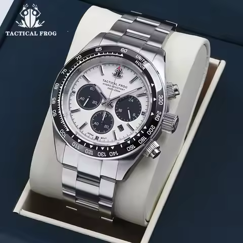 Tactical Frog Men's Business Diving Watch VS75B Quartz Chronograph 316L Steel Sapphire 200M Waterpro