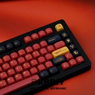 QAZWS 130คีย์/ชุด KOA Profile PBT GMK กุญแจซามูไรสีแดงสำหรับเกมคีย์บอร์ดแบบกลไกสำหรับสวิตช์ MX หมวกค