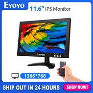 Eyoyo 11.6  Inch 1366x768 HDMI IPS Monitor, 16:9 Metal Housing LED Screen Built-in Speakers Support 