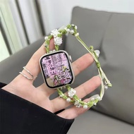 Pearl Flowers Strap Smart Watch Series I-watch/Mi Band/Mi 9 Bracelet Woman Bead Strap Bracelet