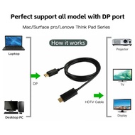 New High Speed 4K 1.8M Gold Plated DP to HDMI Cable, Display Port Male to HDTV Male Wire for PC Moni