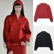 Badblood BS Heavy Wool V-Neck Sweater - Black/RED