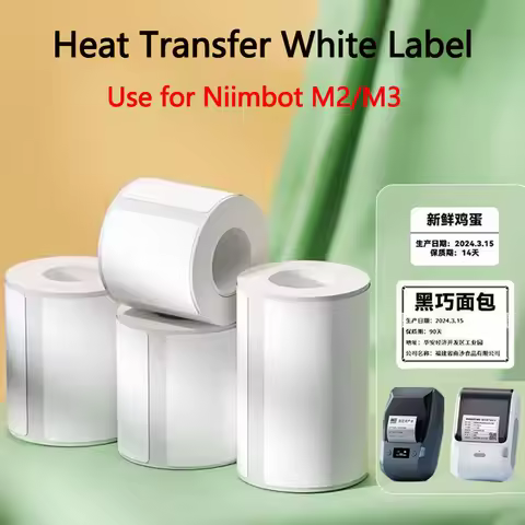Niimbot M2/M3 White Label Paper Self-adhesive Heat Transfer Printing Waterproof Sticker for Niimbot 