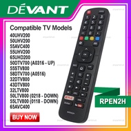 RPEN2H DEVANT Remote Control Compatible with TV Model 40UHV200 / 50UHV200 / 55AVC400 / 55UHV200 / 65