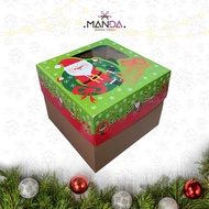 Kotak kardus dus wadah hantaran kue tart puding tumpeng natal sinterklas tinggi 18 cm