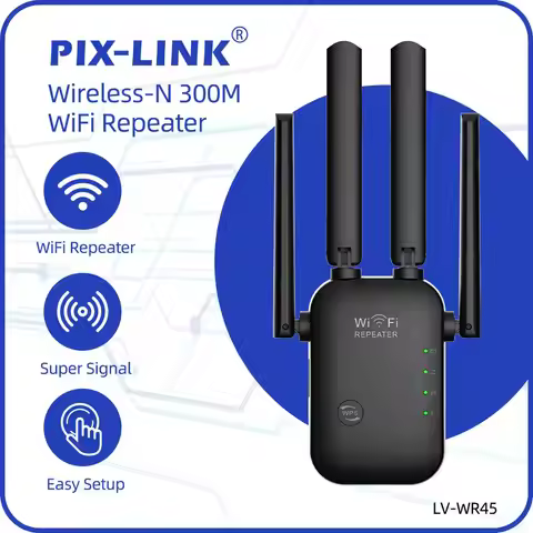PIX-LINK WR45 WiFi Extender Signal Booster WiFi Range Extender Wireless Internet Repeater Long Range