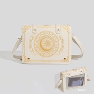 Kawaii Star Moon Badge Display Shoulder Bag Magic Book Design Transparent Window Women Messenger Bag