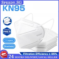 SG（Ready Stock)100 PCS KN95 Mask 5 ply Face Mask N95 Face Mask Washable Mask White Color