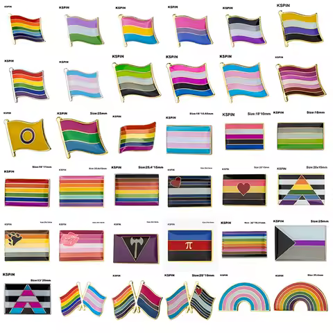 10pcs a lot LGBT Pride Badge Transgender Gender Fluid Aromantic Genderqueer Pansexual Bisexual Asexu