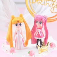 miniatur pajangan boneka kartun anime rambut panjang dekorasi kue