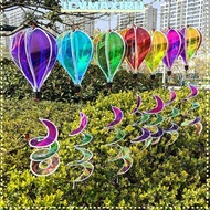 ICVMAX1RU Wind Spinners, Plastic Material 43.3inch Height Rainbow Hot Air Balloon, Birthday Party Ro