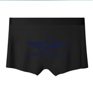 Aeroflot Logo Men's Boxer Briefs Black Underwear With Soviet Style Emblem And Cyrillic Text
