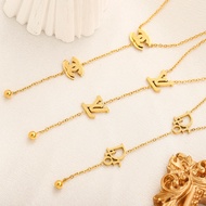 Chanel, LV, DIOR Necklace Gold Pendant