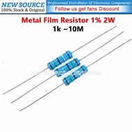 [10pcs] 2W Metal Film Resistor 1% 1k 10M 10K 2.2K 4.7K 3.3K 5.1K 6.8K 22K 100K 330K 470K 680K 1M 3.3