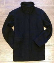 ．經典好貨．絕對正品日本帶回專櫃深藍色中山領短版羊毛大衣外套．
