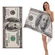 Euro Dollar Pattern Microfiber Beach Towel Customized Digital Printing Extra Large Towel Bath Towel