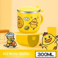 【SW】kids 300ml Baby Water Bottle Stainless steel Drinking Bottle Sippy Cup Strap Cup Feeding Bottle Kid's handle