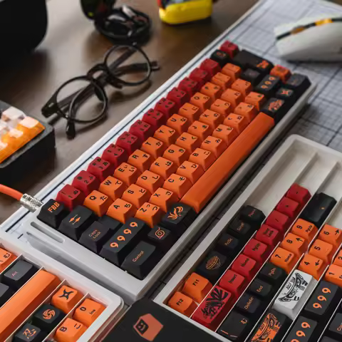 FBB Keycaps Japanese Anime Orange Theme PBT Mechanical Keyboard Keycap MX Switches Customized DIY Gi