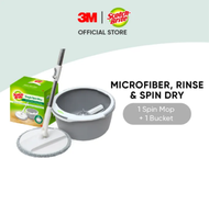3M™ Scotch-Brite™ Single Spin Mop T6 Microfiber Set, 1 pc/pack, For cleaning home floor easily &amp; handsfree