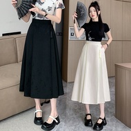 Chinese Style Pony Skirt 2025 Summer Chinese Style Daily Commuter Improved Pleated Skirt Small Mid-L