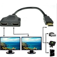 HDMI signal splitter cable 1 to 2 flat ends - HDMI splitter cable 1 to 2 - Split HDMI 1 to 2