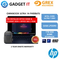 HP OMNIBOOK ULTRA FLIP 14-FH0086TU(CU7-258V,32GB,1TB SSD,14"2.8K OLED 120Hz,ARC GRAPHICS,WIN11)FREE 