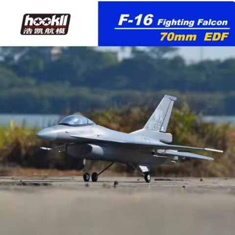 HOOKLL Model 710mm EDF 70mm F16 F-16 Fighting Falcon Fixed Wing RC Airplane Remote Controlled Aircra