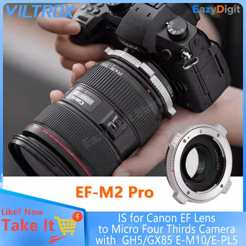 VILTROX EF-M2 Pro Auto Focus Lens Adapter IS for Canon EF Lens to M4/3 Camera with Panasonic GH5/GX8