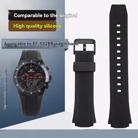 EF552 Silicone Rubber Sports Watch Strap For Casio Edifice EF-552 Watchbands EF-552D Men Bracelet St