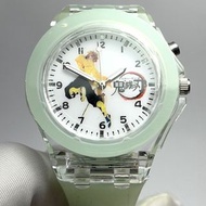 全新 鬼滅之刃 善逸圖案 兒童手錶 淺綠色系 透明感 矽膠 塑膠