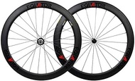 Carbon Fiber Bike Wheelset 700C, Double Wall Quick Release V-Brake Compatible 9/10/11 Speed 120 Rings 55mm MTB Bike Wheel Set,55mm