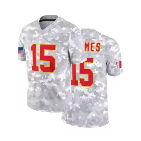 Men's#15 Camo American Football Jersey Kansas City Breathable Chiefs Rugby Uniform Training Exercise
