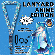 Lanyard Panjang Anime 2 Sisi / Hatsune Miku / gantungan kunci layard keychain