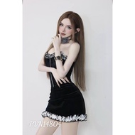 Floating rattan ruffle dress (VN14804)