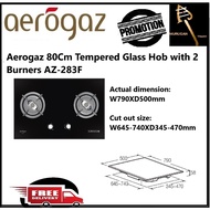 Aerogaz 80Cm Tempered Glass Hob with 2 Burners AZ-283F