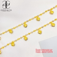 [Gold & Co] Emas 916 New Rantai Tangan Fashion Gantung Love viral (2C) 8.xx grams Gold 916 Emas Tule