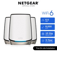 NETGEAR Orbi 860 (RBK863S) WiFi 6 Mesh System: 3-Pack Tri-Band Up to 8000 sq ft 10 Gig Internet AX60