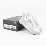 PRIA New Balance WL574ISC White Teal Orange Shoes For Men Women