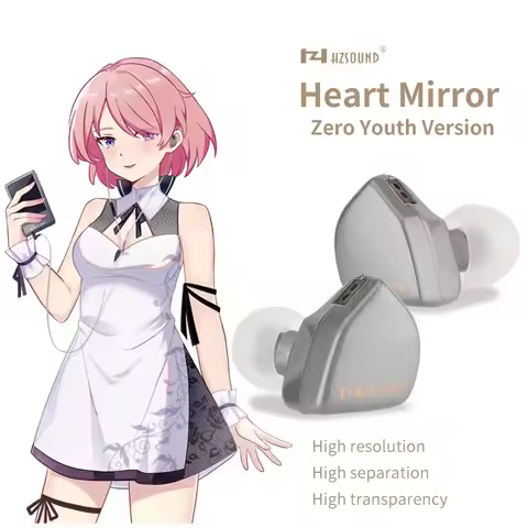 Hzsound Heart Mirror Zero In-ear Monitor 10mm Diaphragm Earphone 2Pin Wired HiFi Headphone Music Hea