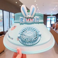 Kids Girl Boy Sunscreen Hat with Fan Empty Top Hat USB Rechargeable Cute Adjustable UV Cap Hat Topi