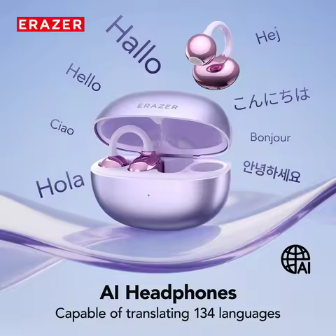 ERAZER XF36 Wireless Bluetooth Earphones AI Real Time Translation Earbuds Sport Ear Clip Headphones 
