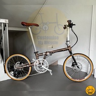 Fnhon Gust 20” • 10 Speeds Shimano Schwalbe One 406 Rose Gold Shimano MT200 • Foldable Folding Foldie Fold Bike Bicycle