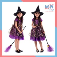 Metallic polka dot witch dress G-0296 Halloween costume for children from 3-12 years old