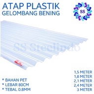 ATAP PLASTIK BENING MODEL ASBES GELOMBANG KECIL TEBAL 0,8MM BAHAN PET