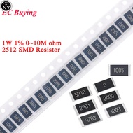 NY 50pcs 2512 SMD Resistor 1% 0~10M 1W 0 0.03 3.3 5.6 12 20 30 36 47 51 82 100 200 680 750 1K 2K 6.8