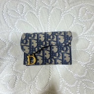 Dior Saddle Bloom Card Holder Blue