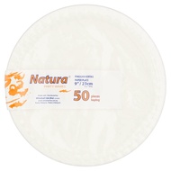 Natura Party Wares White Paper Plate 9"/23cm (50's)