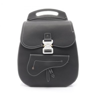 [二手，A級] Dior Gallop 背包，黑色皮革，馬鞍背包，男士。